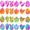 24Pcs Easter Mini Fidget Sensory Pop Toys for Kids, Mini Pop Keychains Easter Basket Stuffers